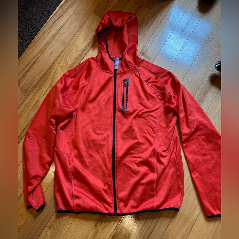 Orange Zip up Hoodie - Men’s Large